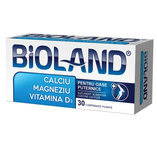 Calciu Magneziu cu Vitamina D3 Bioland, 30 comprimate, Biofarm-