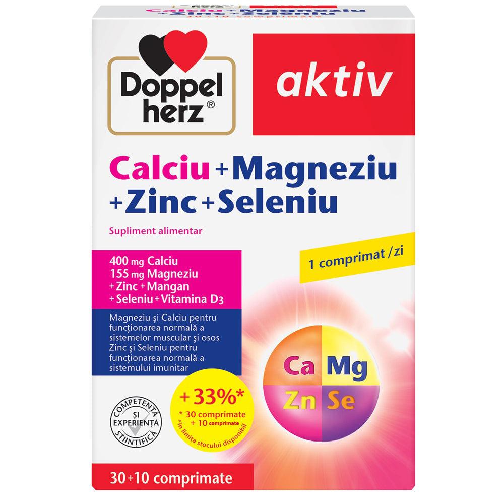 Calciu Magneziu Zinc Seleniu, 30 +10 comprimate, Doppelherz-