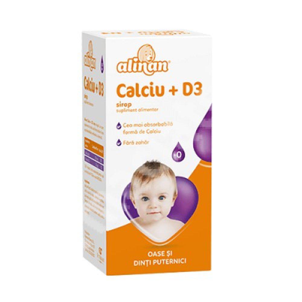 Calciu + Vitamina D3 sirop Alinan, 150 ml, Fiterman Pharma-