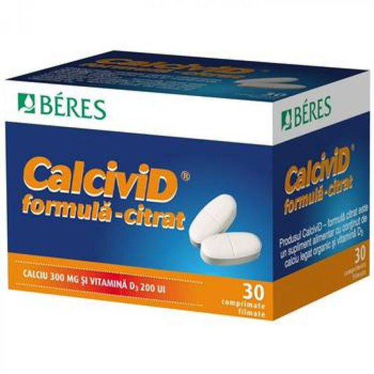 Calcivid - Formula citrat, 30 comprimate, Beres-