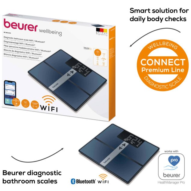 Cantar de diagnostic inteligent, cu aplicatie smartphone si Wi-Fi, model BF980, Beurer-4211125760090