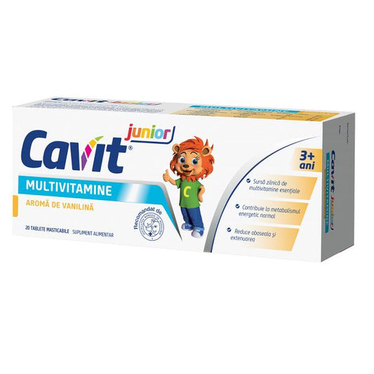 Cavit junior cu aroma de vanilie , 20 tablete masticabile, Biofarm-