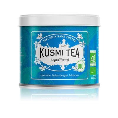 Ceai organic AquaFrutti, Metal tin vrac 100gr, Kusmi Tea