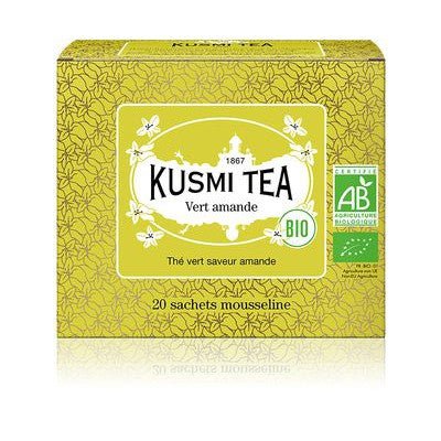 Ceai organic Green Almond, 20 plicuri muslin, 40gr, Kusmi Tea