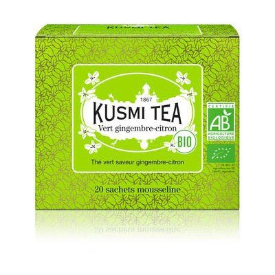 Ceai organic Green Ginger Lemon, 20 plicuri muslin, 40gr, Kusmi Tea