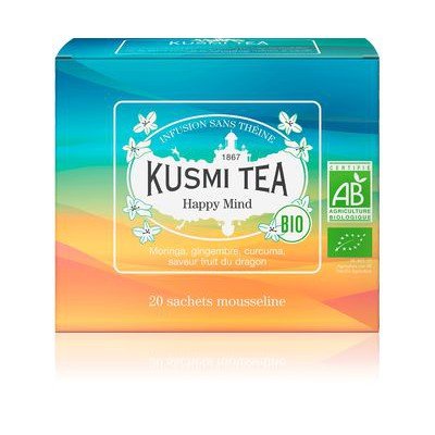 Ceai organic Happy Mind, 20 plicuri muslin, 40gr, Kusmi Tea