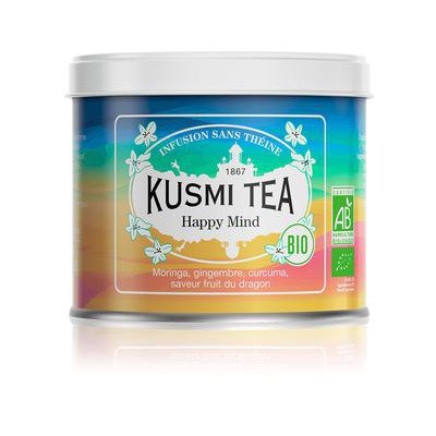 Ceai organic Happy Mind, Metal tin vrac 100gr, Kusmi Tea