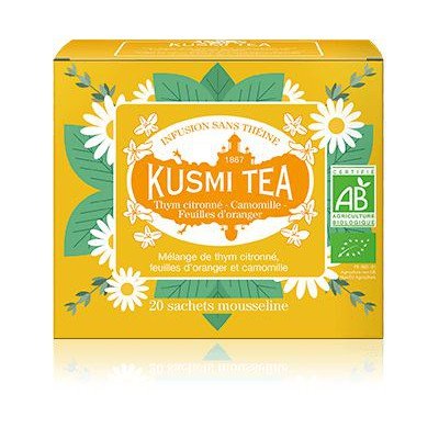 Ceai organic Lemon Thyme - Chamomile - Orange Leaves, 20 plicuri muslin, 24gr, Kusmi Tea