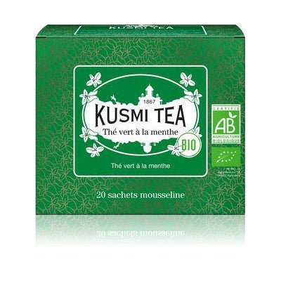 Ceai organic Spearmint Green, 20 plicuri muslin, 40gr, Kusmi Tea