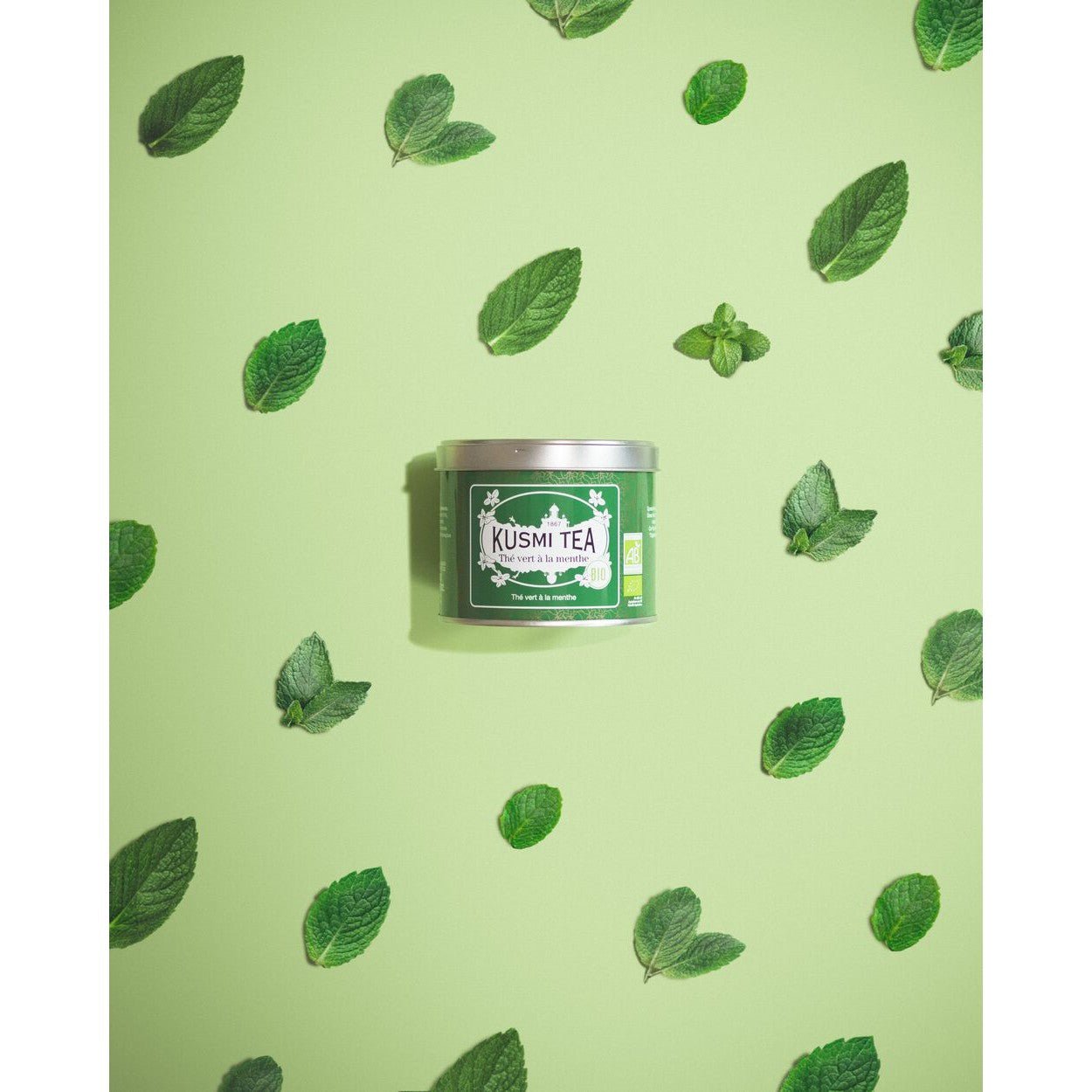 Ceai organic Spearmint Green, Metal tin vrac 100gr, Kusmi Tea