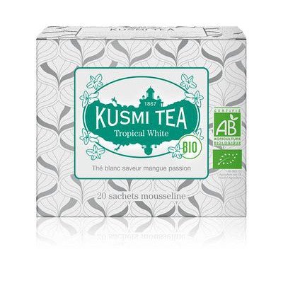 Ceai organic Tropical White, 20 plicuri muslin, 40gr, Kusmi Tea