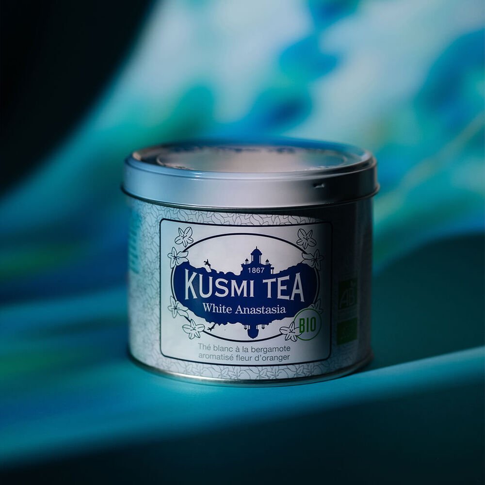 Ceai organic White Anastasia, Metal tin vrac 100gr, Kusmi Tea