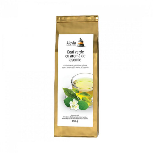 Ceai verde cu aroma de iasomie, 35 g, Alevia-
