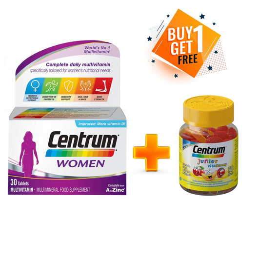 Centrum femei, 30 comprimate filmate + Centrum Jr. VitaGummy, 30 jeleuri, GSK-