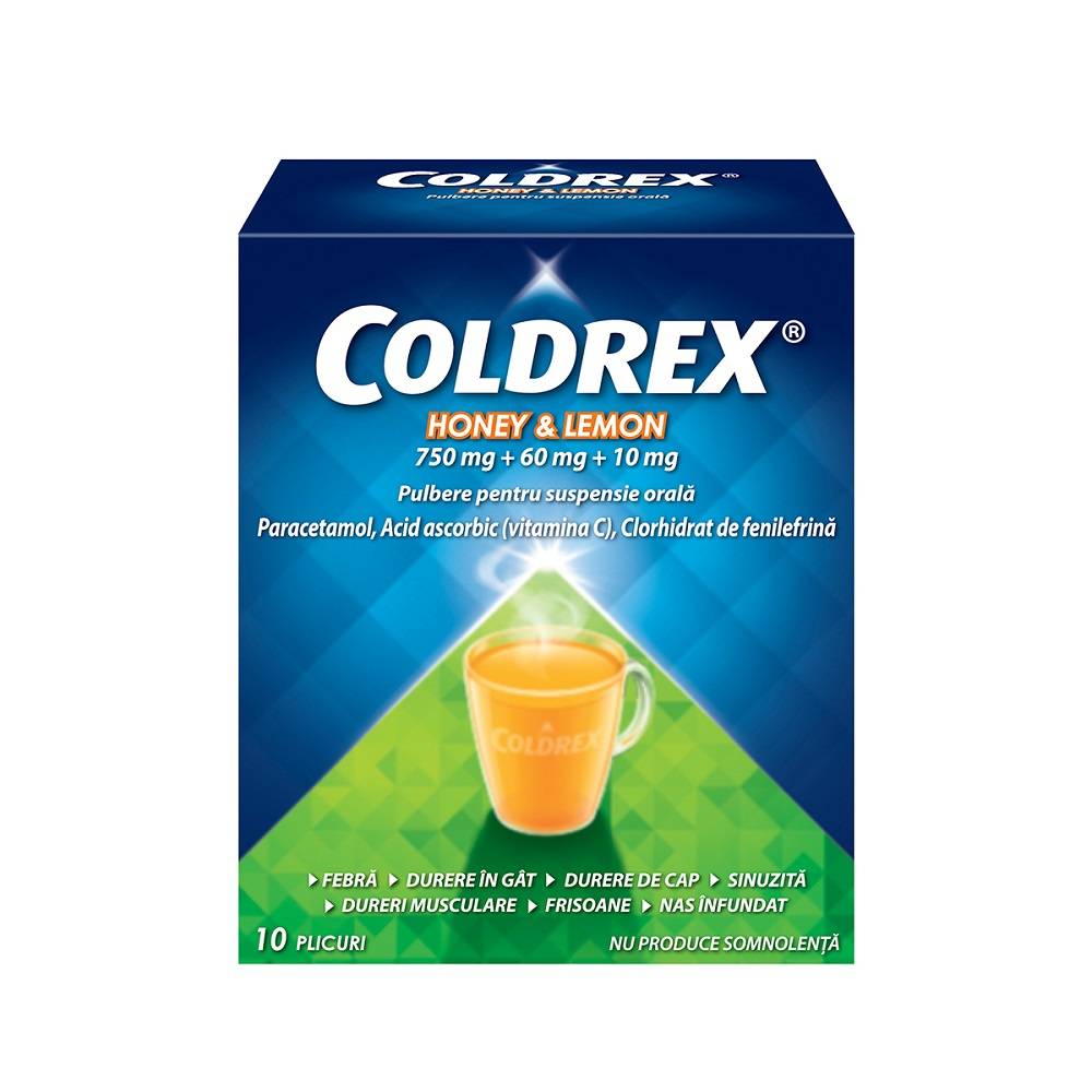 Coldrex Honey & Lemon, 10 plicuri, Perrigo