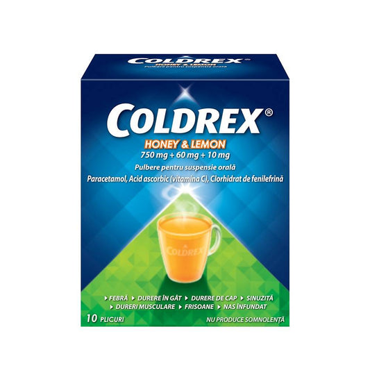 Coldrex Honey & Lemon, 10 plicuri, Perrigo