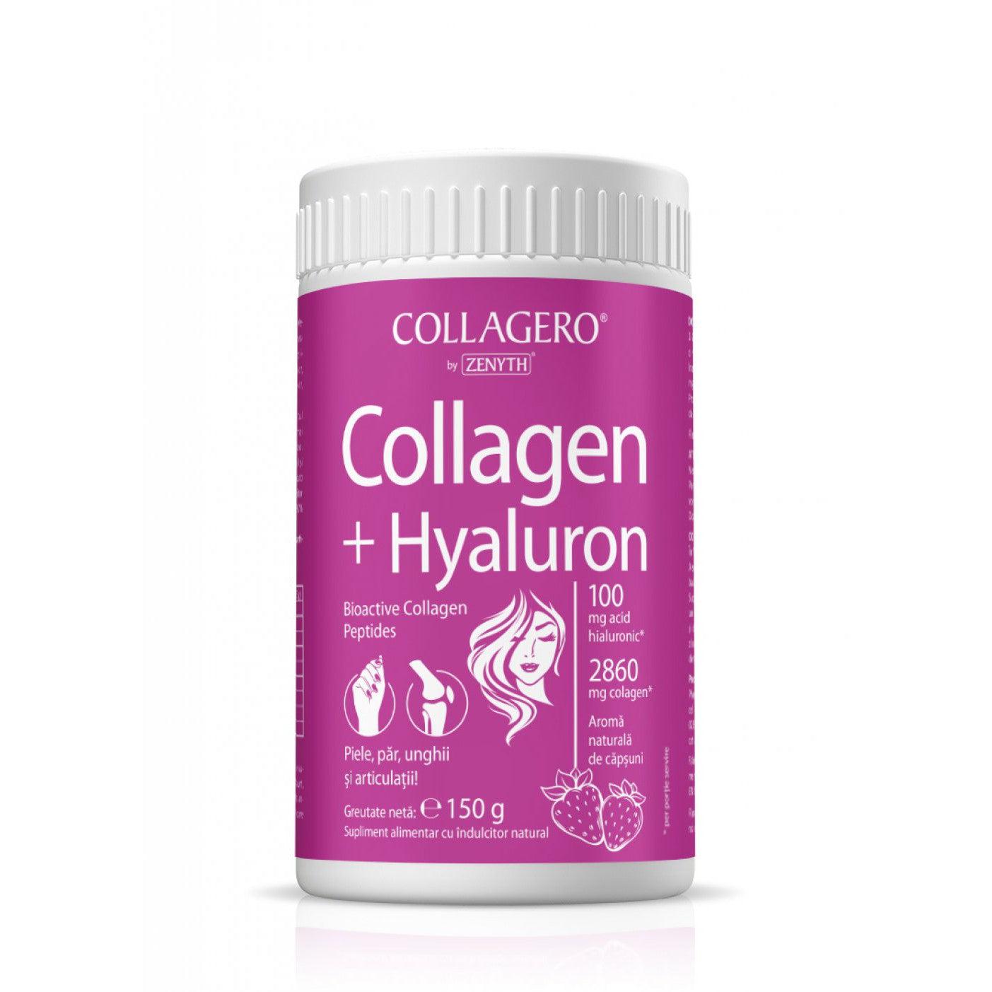 Collagen + Hyaluron cu aroma de capsuni, 150 grame, Zenyth