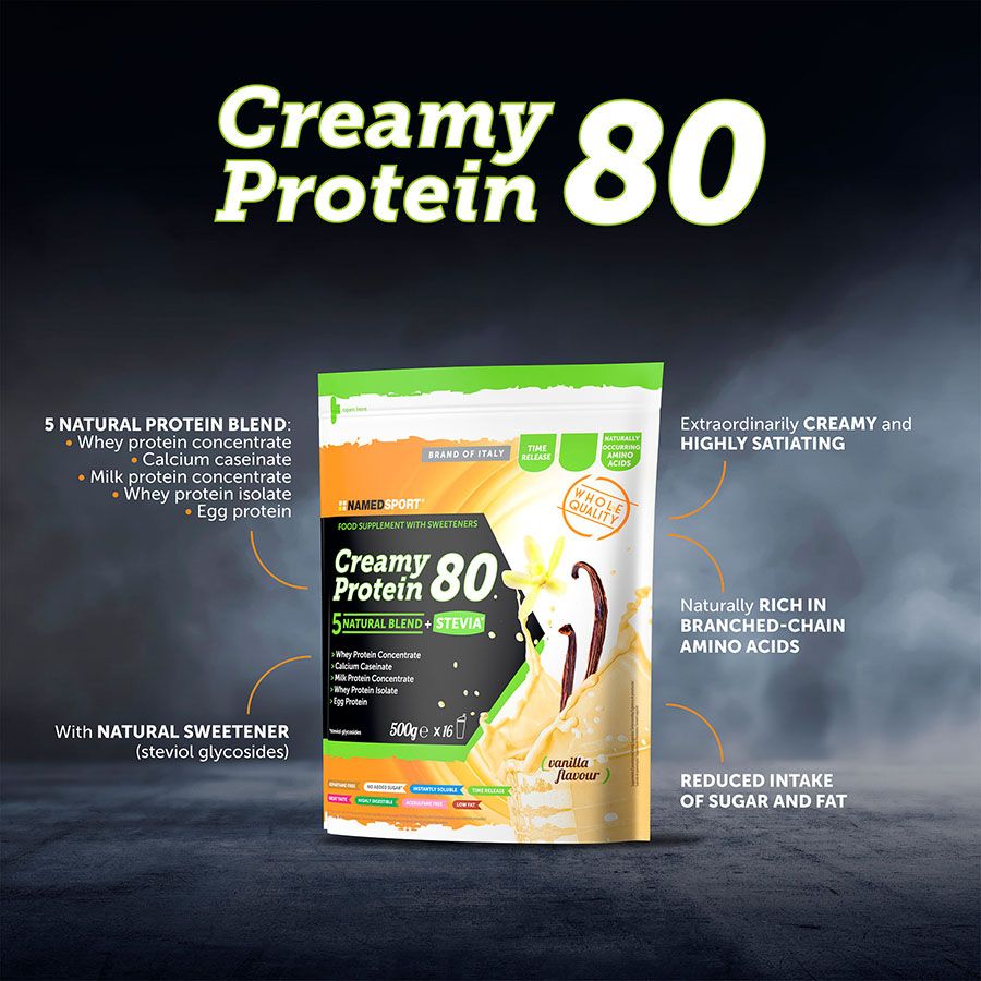 CREAMY PROTEIN 80> Vanilla Delice, 500 gr, Named Sport-