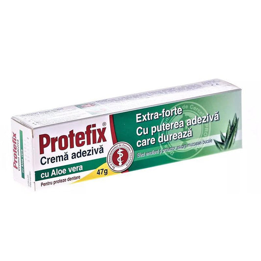Crema adeziva pentru fixarea protezei dentara cu aloe vera Extra-Forte, 47 g, Protefix-