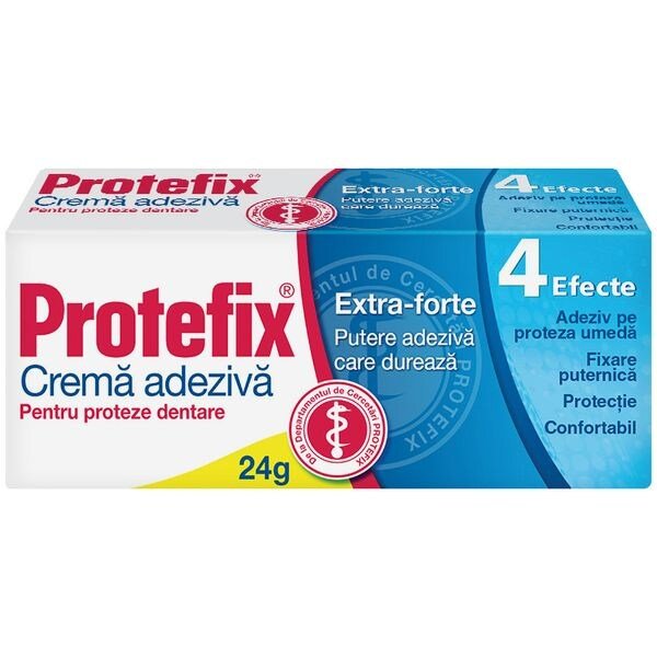 Crema adeziva pentru fixarea protezei dentare Extra Forte, 24 g, Protefix-