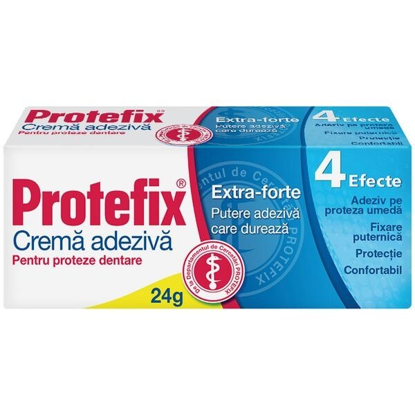 Crema adeziva pentru fixarea protezei dentare Extra Forte, 24 g, Protefix