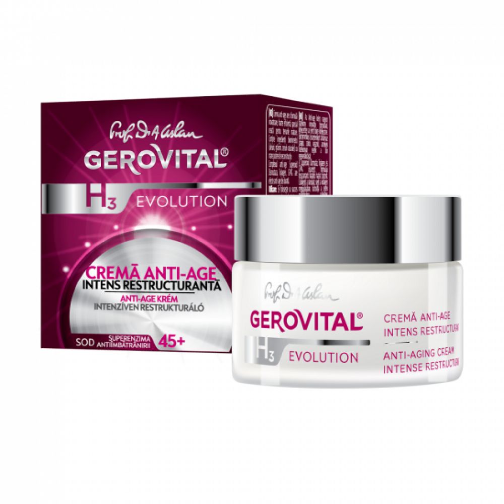 Crema anti-age intens restructuranta 45+ H3 Evolution, 50 ml, Gerovital