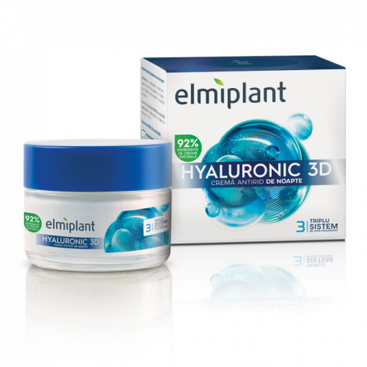 Crema antirid de noapte Hyaluronic 3D, 50 ml, Elmiplant