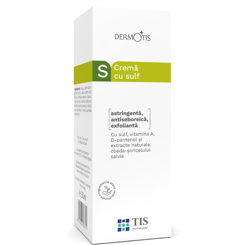 Crema cu Sulf Dermotis, 50 ml, Tis Farmaceutic - 6422068006451