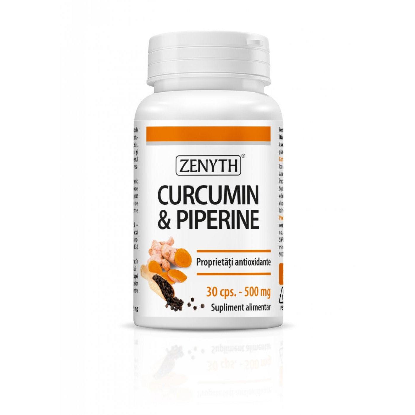 Curcumin si Piperine, 30 capsule, Zenyth-