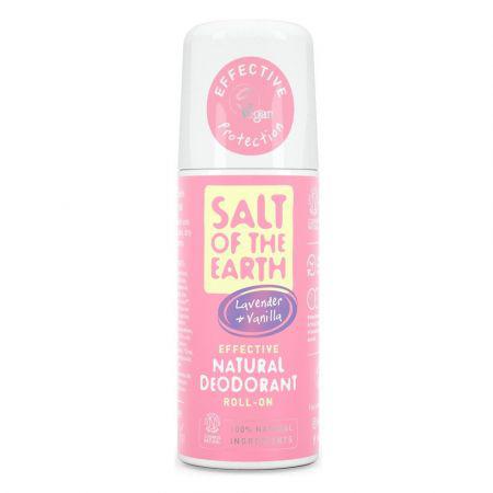 Deodorant roll-on cu lavanda si vanilie Salt Of The Earth Pure Aura, 75 ml, Crystal Spring-