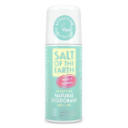 Deodorant roll-on cu pepene si castravete Salt Of The Earth Pure Aura, 75 ml, Crystal Spring