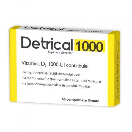 Detrical vitamina D 1000 UI, 60 comprimate, Zdrovit-