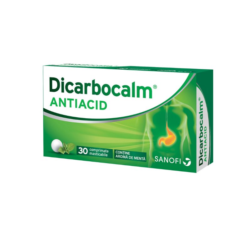 Dicarbocalm antiacid, 30 comprimate masticabile, Sanofi