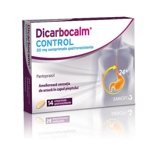 Dicarbocalm Control, 20 mg, 14 comprimate gastrorezistente, Sanofi-