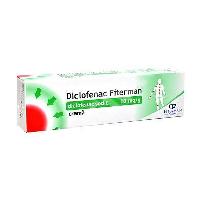 Diclofenac crema, 10 mg/g, 100 g, Fiterman Pharma-