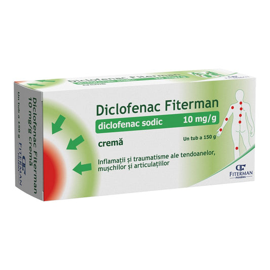 Diclofenac crema 10 mg/g, 150 g, Fiterman Pharma-