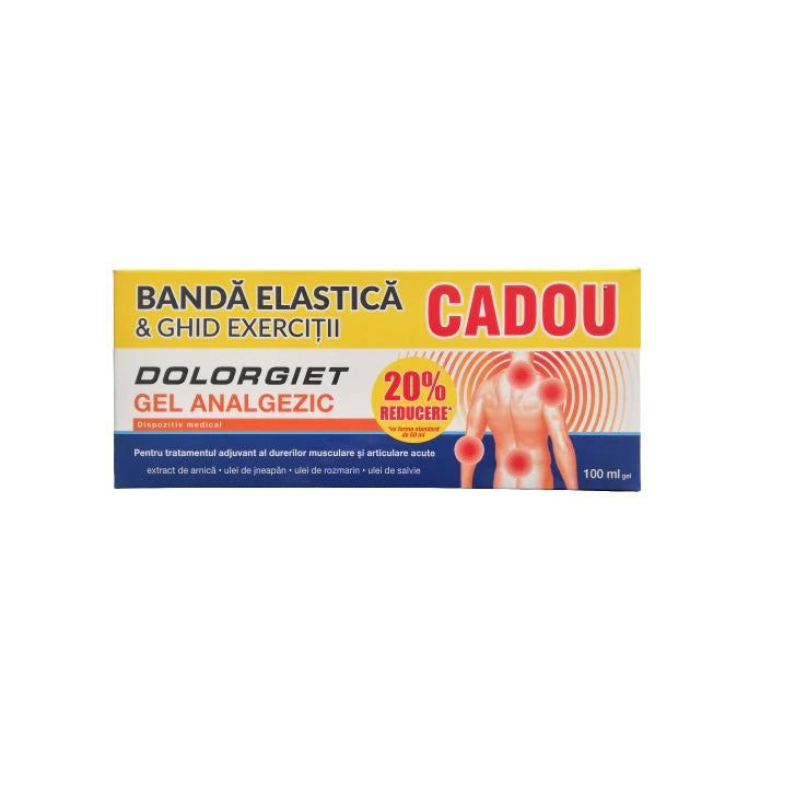 Dolorgiet gel analgezic, 100 ml, 20% reducere + bandă exerciții cadou, Zdrovi