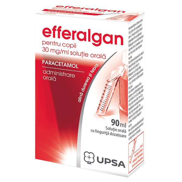 Efferalgan pentru copii, 30 mg/ml soluţie orală, 90 ml, Upsa-