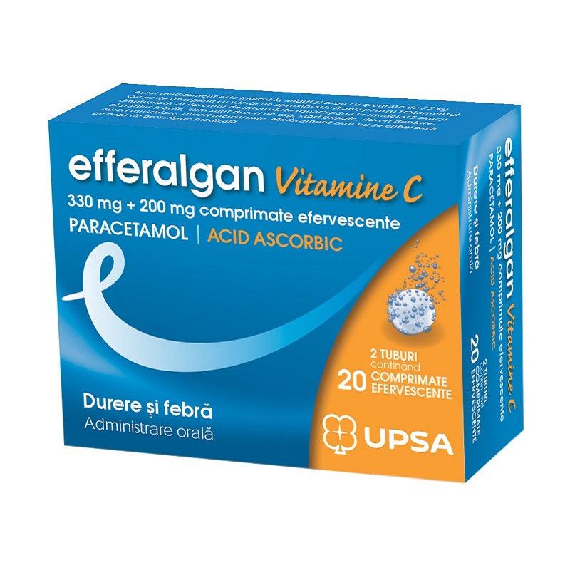 Efferalgan Vitamina C, 330 mg + 200 mg, 20 comprimate efervescente, Upsa-