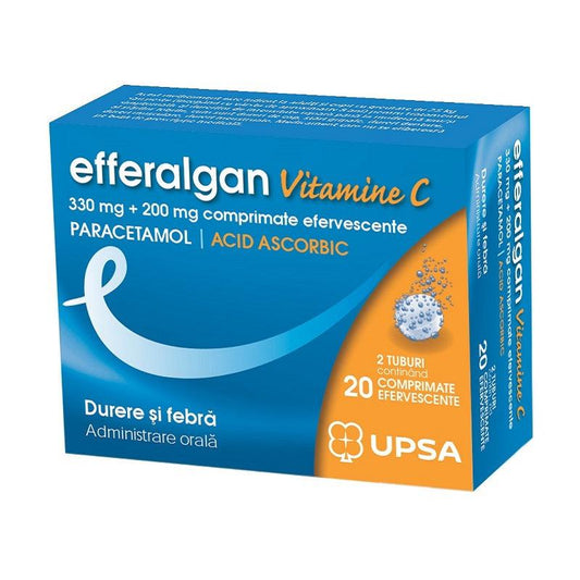 Efferalgan Vitamina C, 330 mg + 200 mg, 20 comprimate efervescente, Upsa