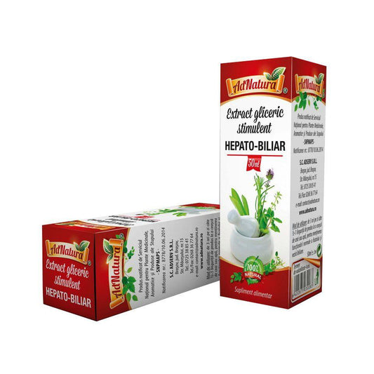 Extract gliceric Stimulent hepato-biliar, 50 ml, AdNatura-