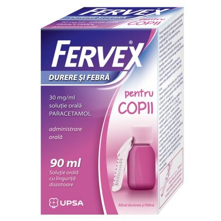 Fervex Durere si Febra pentru copii, 30 mg/ml solutie orala, 90 ml, Upsa-3585555004545