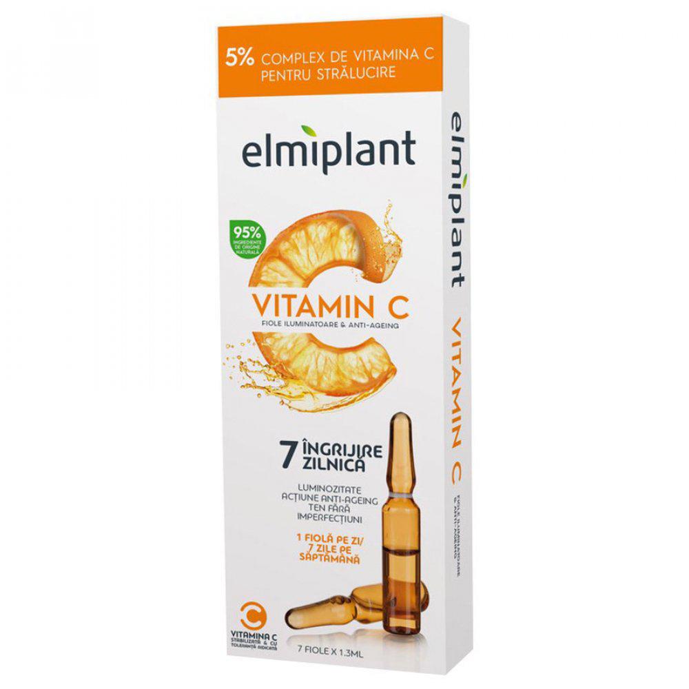 Fiole iluminatoare si anti-ageing Vitamin C, 7 bucati, Elmiplant