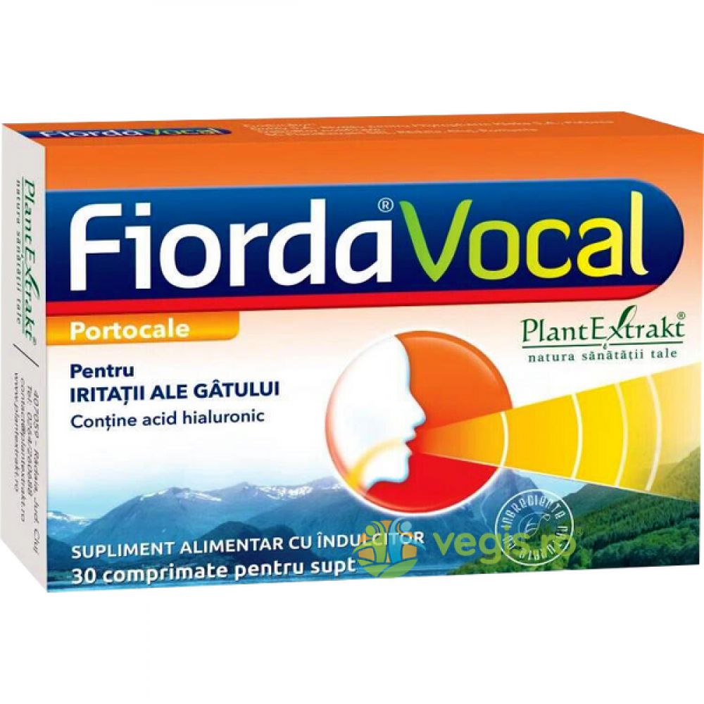 Fiorda Vocal cu aroma de portocale, 30 comprimate, Plant Extrakt