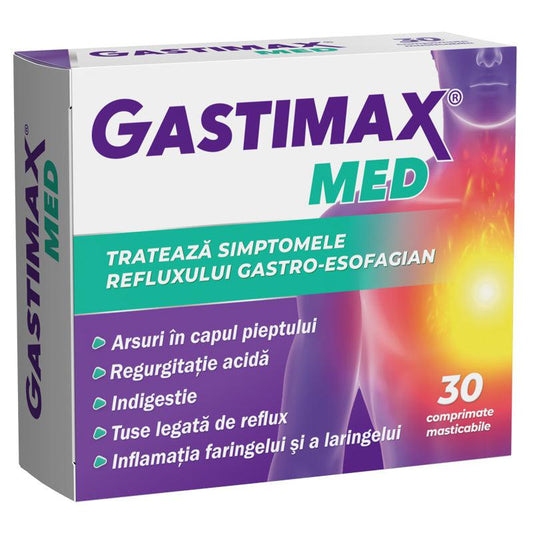 Gastimax Med, 30 comprimate masticabile, Fiterman-