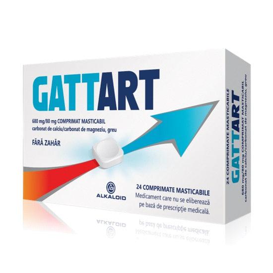 Gattart, 680 mg / 80 mg, 24 comprimate masticabile, Alkaloid-