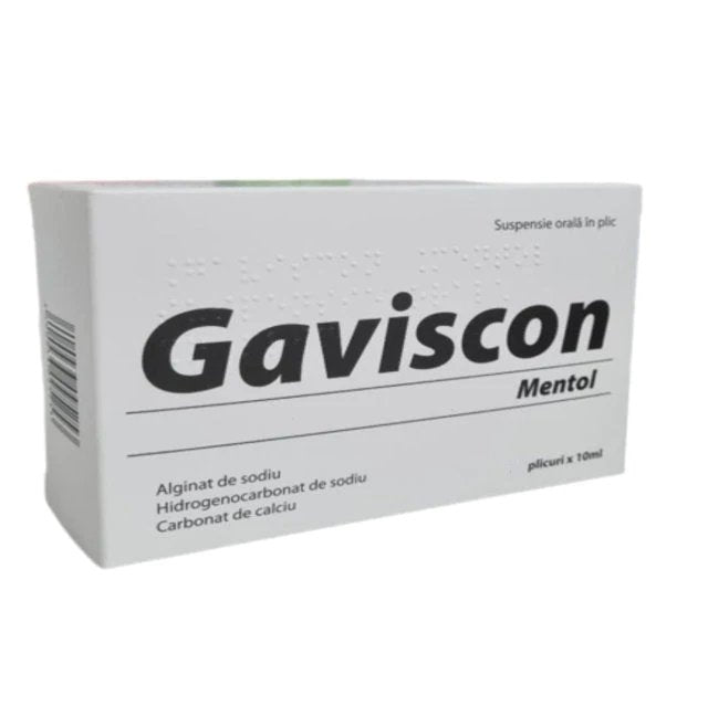 Gaviscon Mentol suspensie orală, 12 plicuri, Reckitt Benckiser Healthcare-