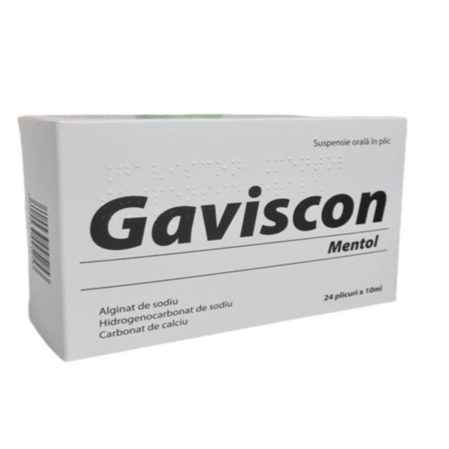 Gaviscon Mentol suspensie orală, 24 plicuri, Reckitt Benckiser Healthcare