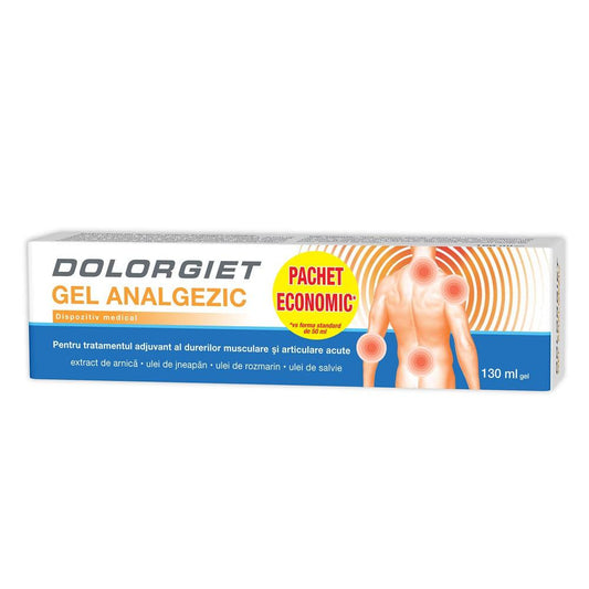 Gel analgezic Dolorgiet (pachet economic), 130 ml, Zdrovit