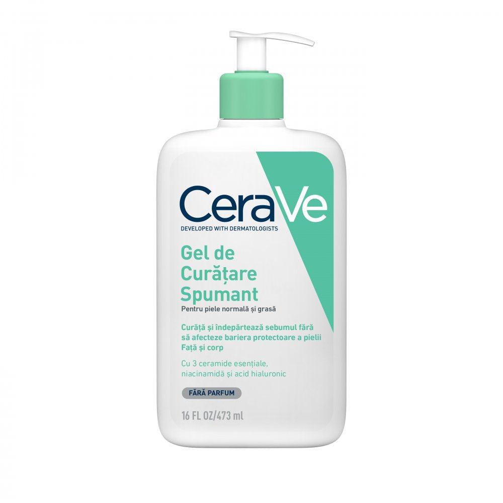 Gel de curatare spumant pentru piele normal-grasa, 473 ml, CeraVe-